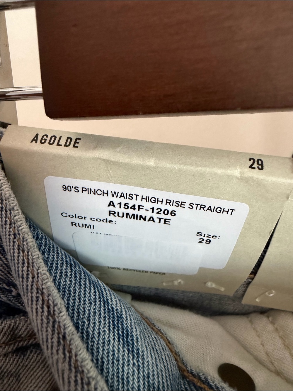 AGOLDE Straight Leg High-Rise Jeans - Light Blue Denim 90’s pinch - Picture 7 of 9